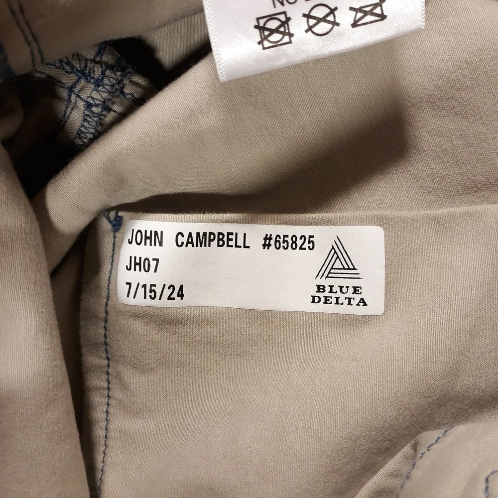 Blue Delta Chino Pants Mens Size Waist 34 Inseam 27.5 Beige Flat Front